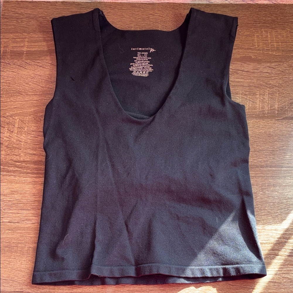 Pre Owned Intimately Free People XS  V Neck Black Cami Top